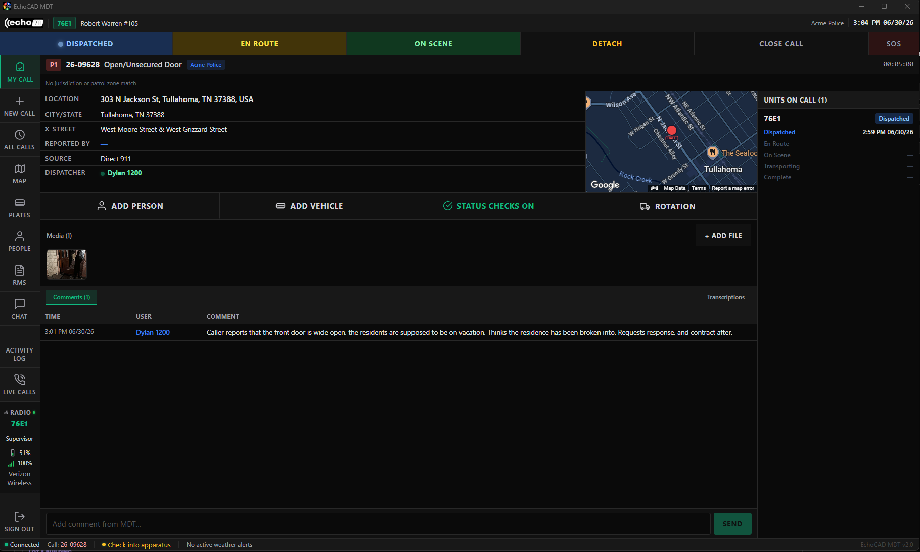EchoCAD MDT my-call view