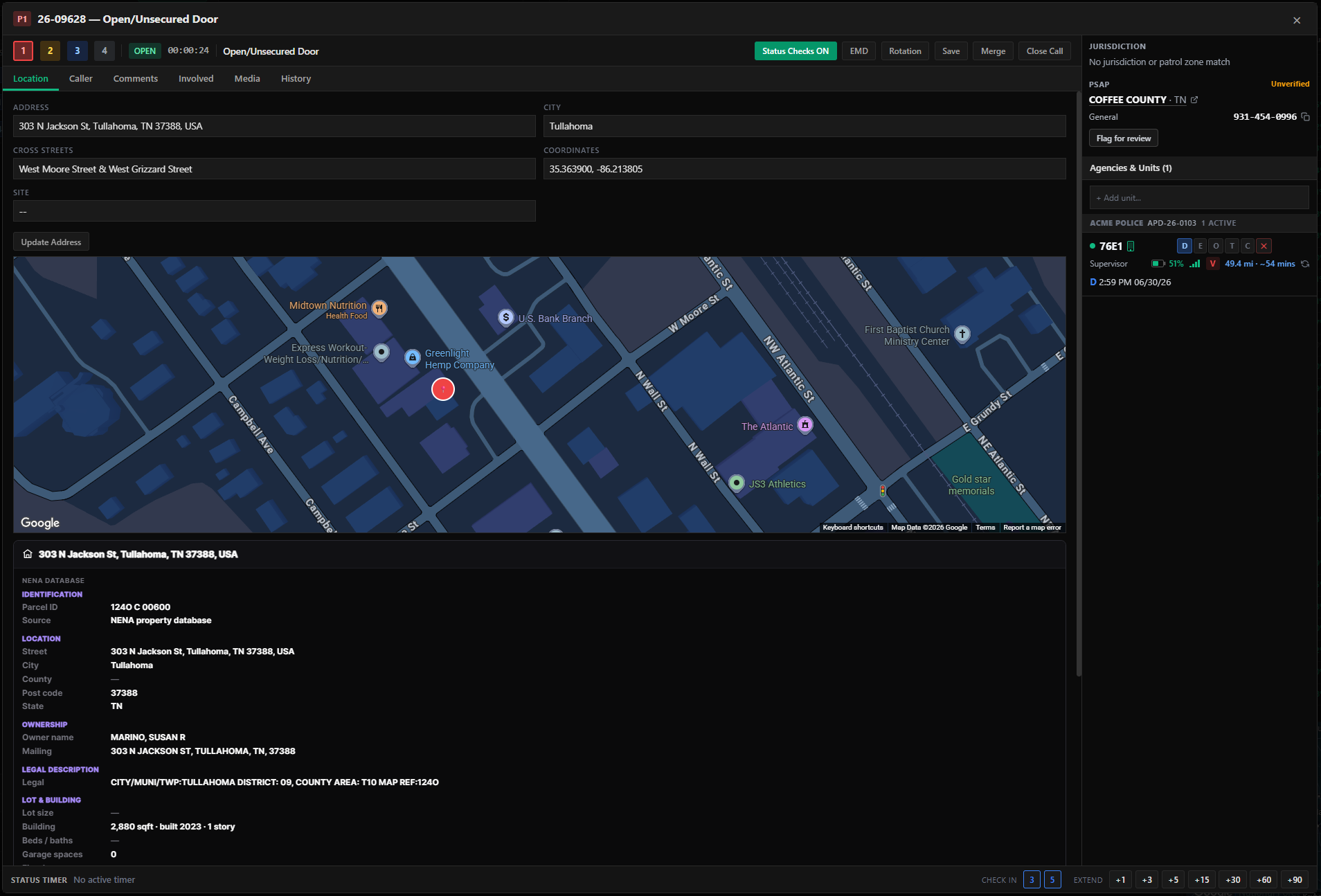 EchoCAD MDT live map with parcel data thumbnail