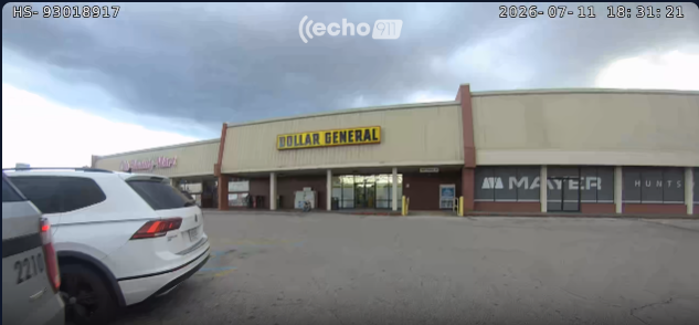 Live HALO body camera stream watched by Echo911 dispatch — unit 2210 on scene, with Echo911 watermark and timestamp overlay